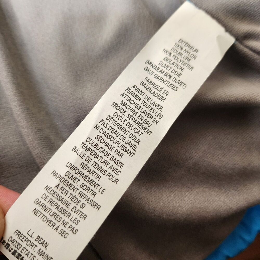 LL Bean Goose Down Puffer Vest Blue Womens Medium Athletic Gorpcore Zip Snap - Picture 13 of 16